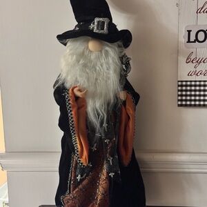 Wizard Costume with Black and Orange Robe Decor